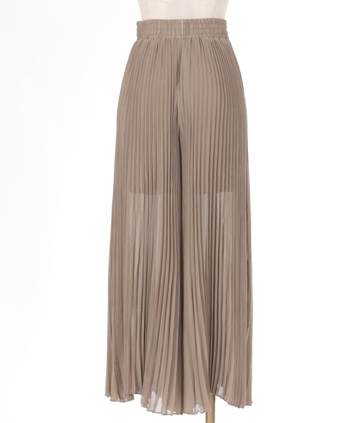 Chiffon Pleated Flare Pants