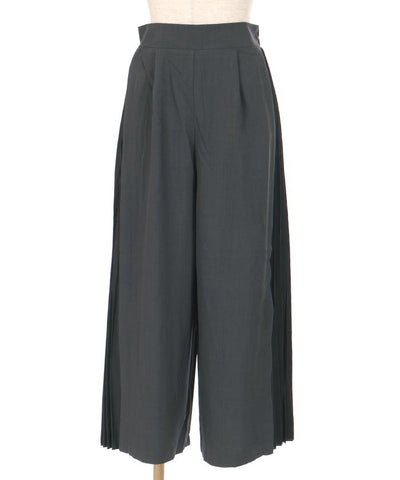 Contrast Fabric Side Pleated Pants