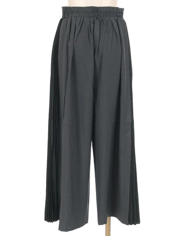 Contrast Fabric Side Pleated Pants