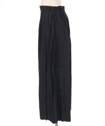 Contrast Fabric Side Pleated Pants