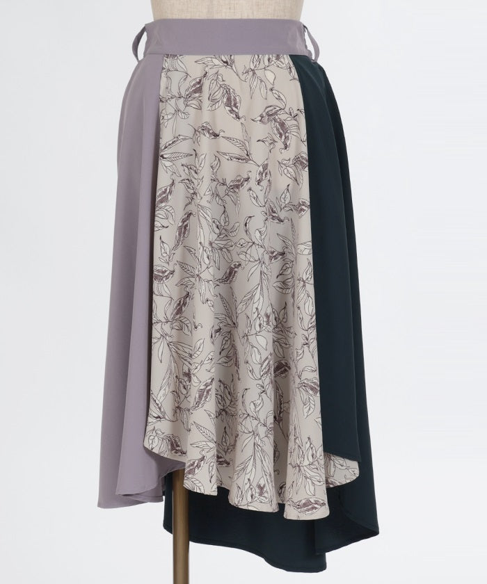Color Scheme Asymmetric Flare Skirt