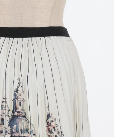 City Pattern Pleated Skirt