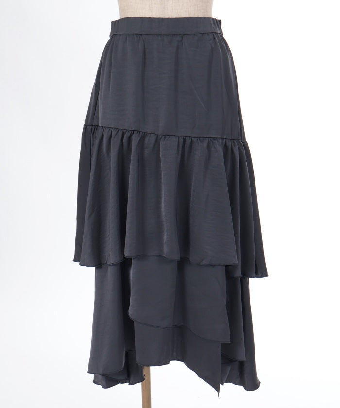 Satin Random Flare Skirt