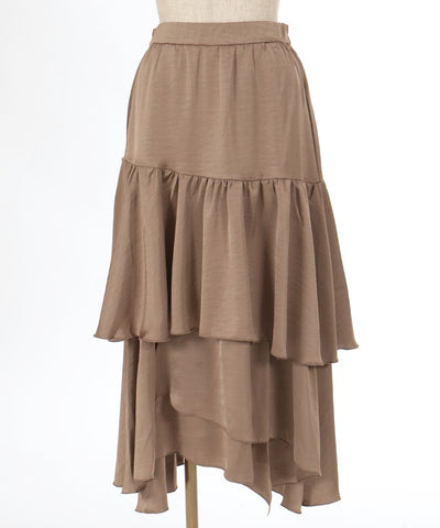 Satin Random Flare Skirt