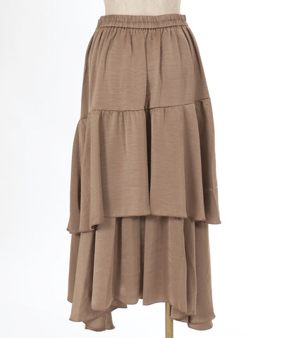 Satin Random Flare Skirt