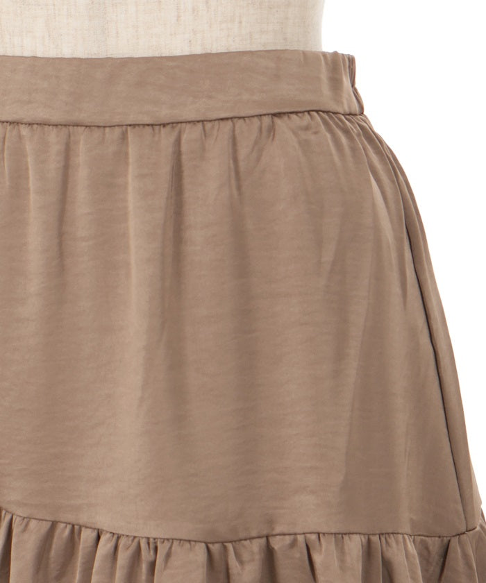 Satin Random Flare Skirt