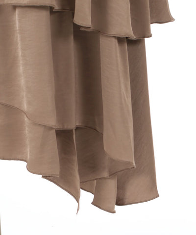 Satin Random Flare Skirt