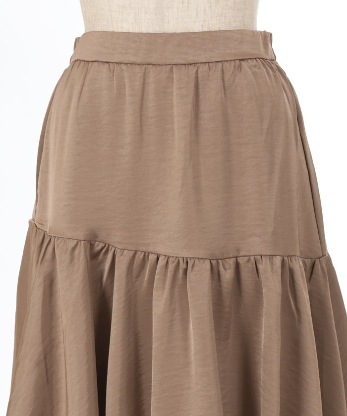 Satin Random Flare Skirt