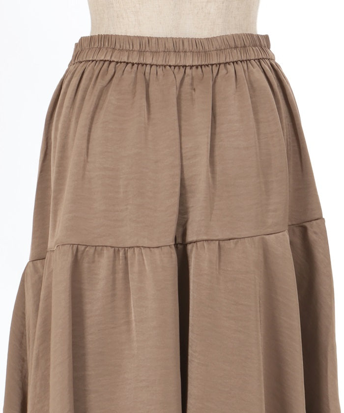 Satin Random Flare Skirt