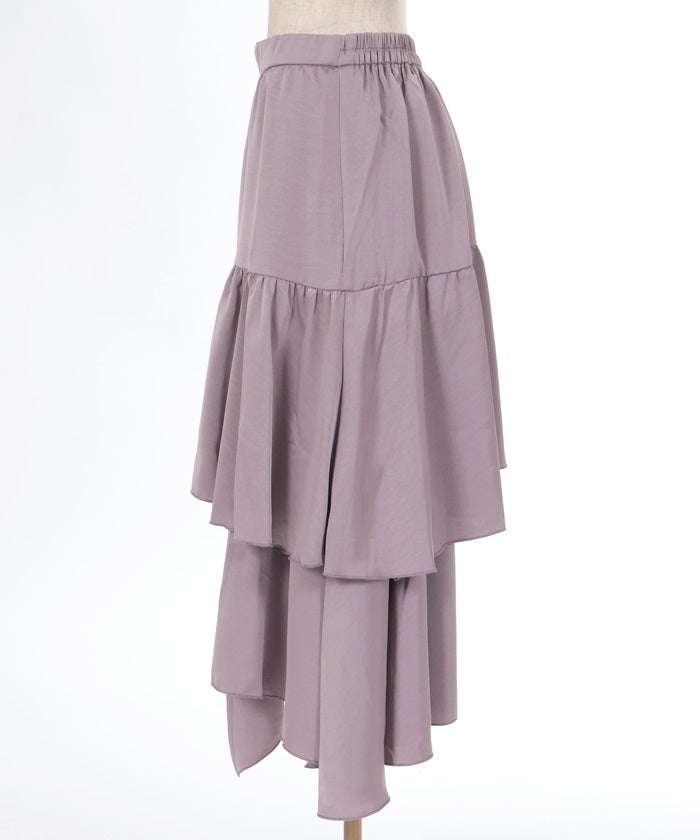 Satin Random Flare Skirt