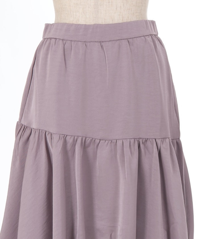 Satin Random Flare Skirt