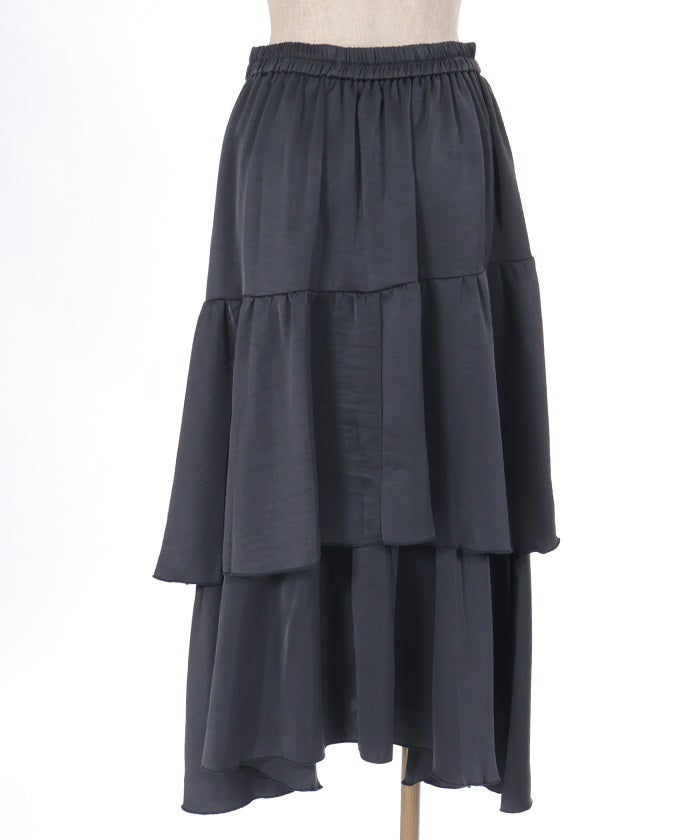 Satin Random Flare Skirt