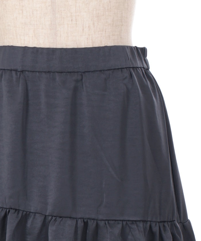 Satin Random Flare Skirt