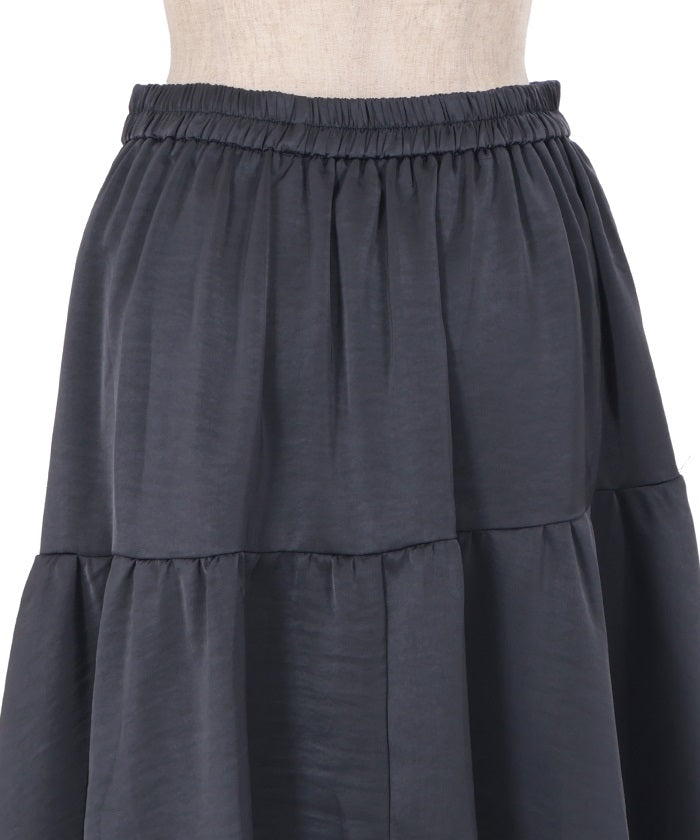 Satin Random Flare Skirt