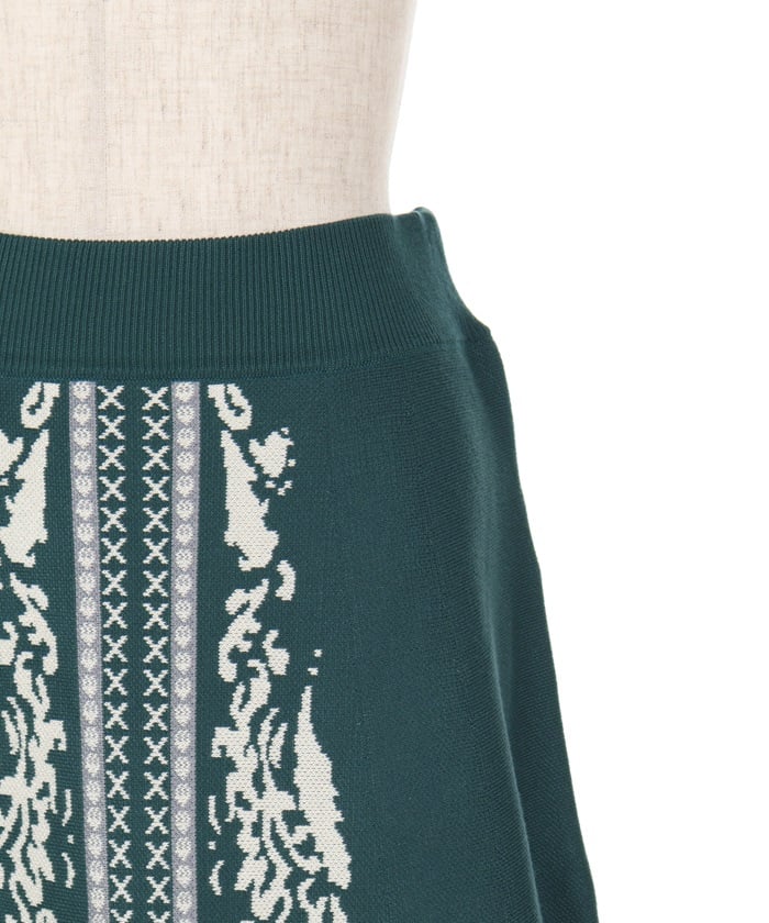 Panel Print Knit Skirt