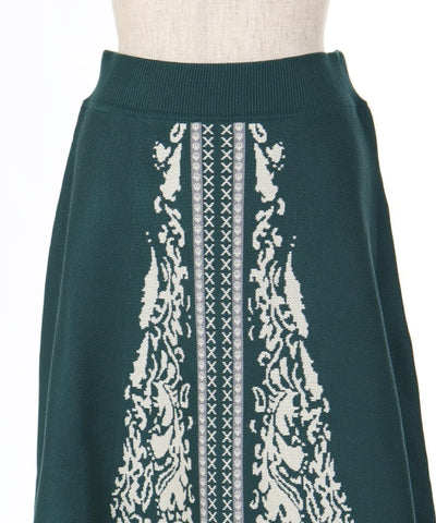 Panel Print Knit Skirt