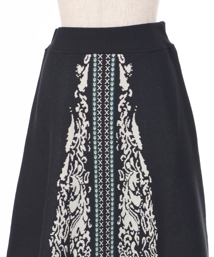 Panel Print Knit Skirt