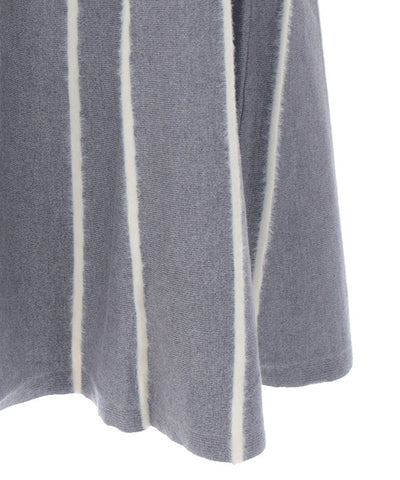 Fur Design Striped Knit Skirt