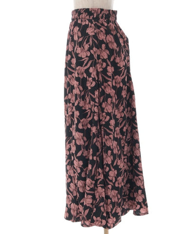 Floral Pattern Flare Skirt