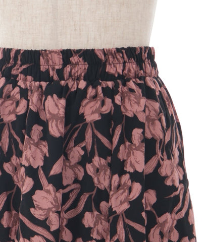 Floral Pattern Flare Skirt