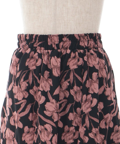 Floral Pattern Flare Skirt