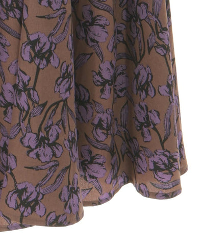 Floral Pattern Flare Skirt