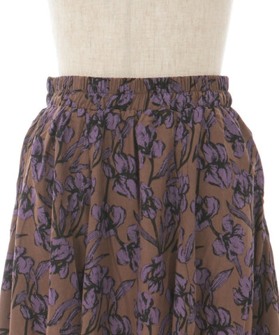 Floral Pattern Flare Skirt