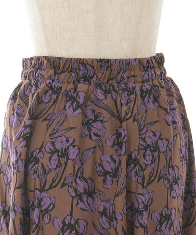 Floral Pattern Flare Skirt