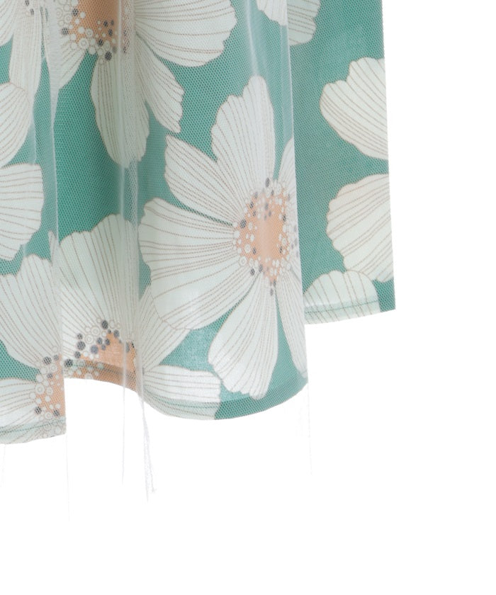 Tulle Layered Floral Pattern Skirt