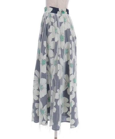 Tulle Layered Floral Pattern Skirt