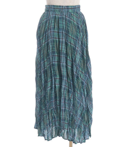 Wrinkle Finish Plaid Pattern Skirt