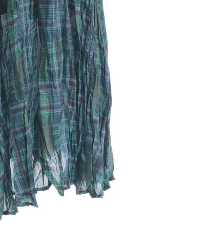 Wrinkle Finish Plaid Pattern Skirt