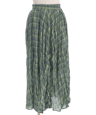 Wrinkle Finish Plaid Pattern Skirt