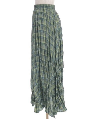 Wrinkle Finish Plaid Pattern Skirt