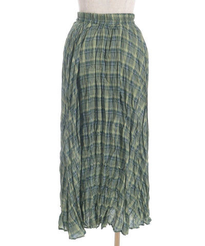 Wrinkle Finish Plaid Pattern Skirt