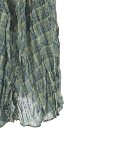 Wrinkle Finish Plaid Pattern Skirt