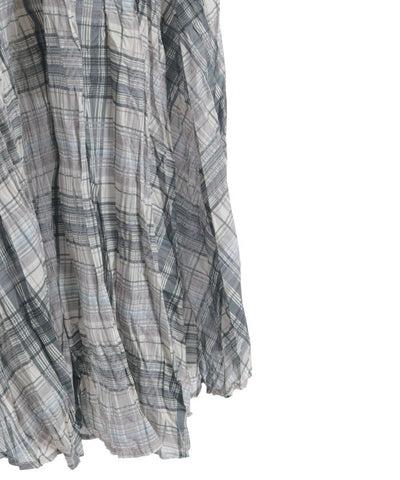 Wrinkle Finish Plaid Pattern Skirt