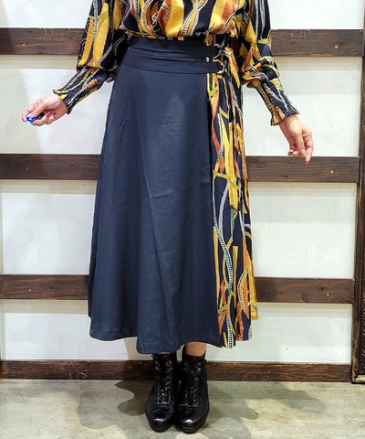 Asymmetric Decoration Belt Skirt