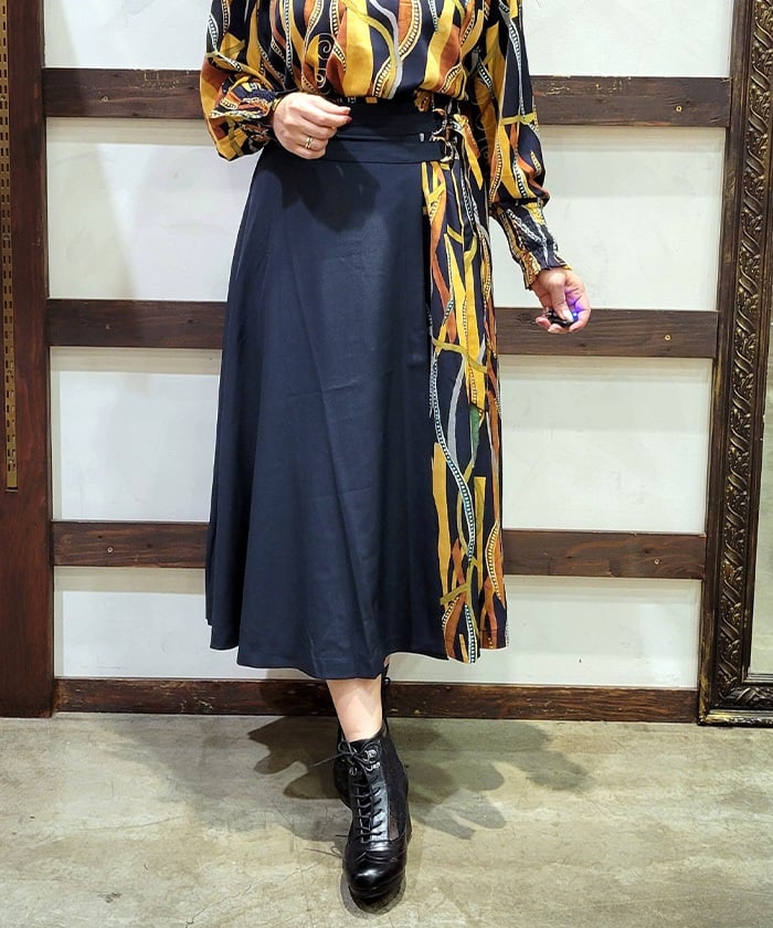 Asymmetric Decoration Belt Skirt