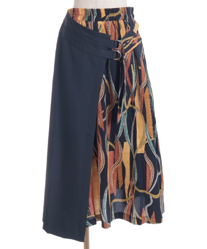 Asymmetric Decoration Belt Skirt