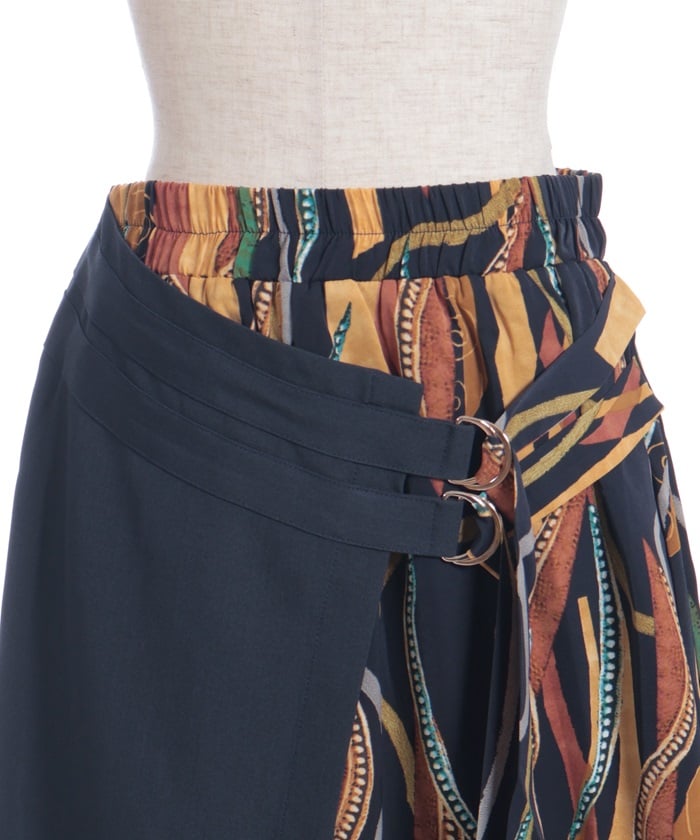 Asymmetric Decoration Belt Skirt
