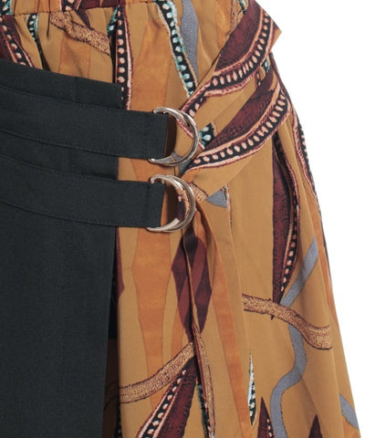 Asymmetric Decoration Belt Skirt