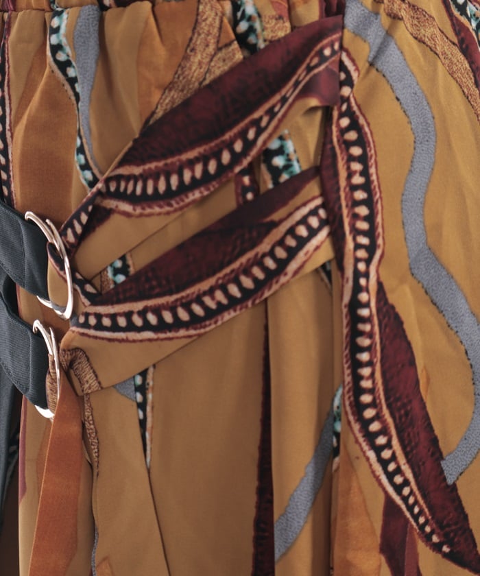 Asymmetric Decoration Belt Skirt