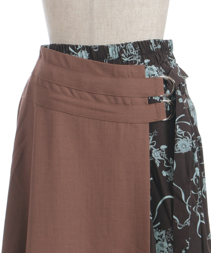 Asymmetric Decoration Belt Skirt