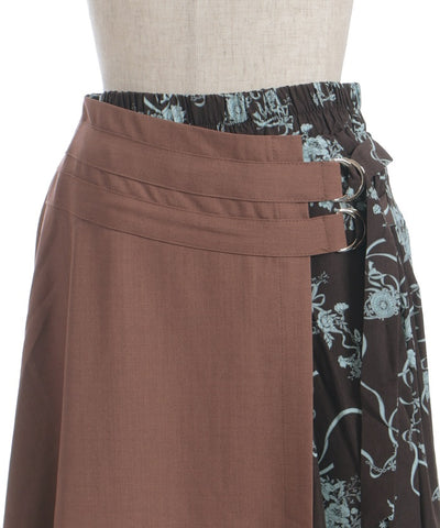 Asymmetric Decoration Belt Skirt