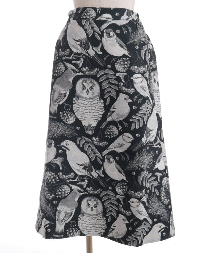 Wild Birds Pattern Gobelin Skirt