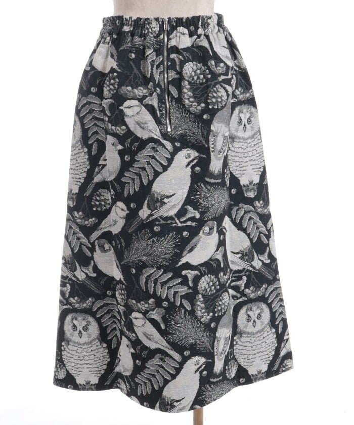 Wild Birds Pattern Gobelin Skirt