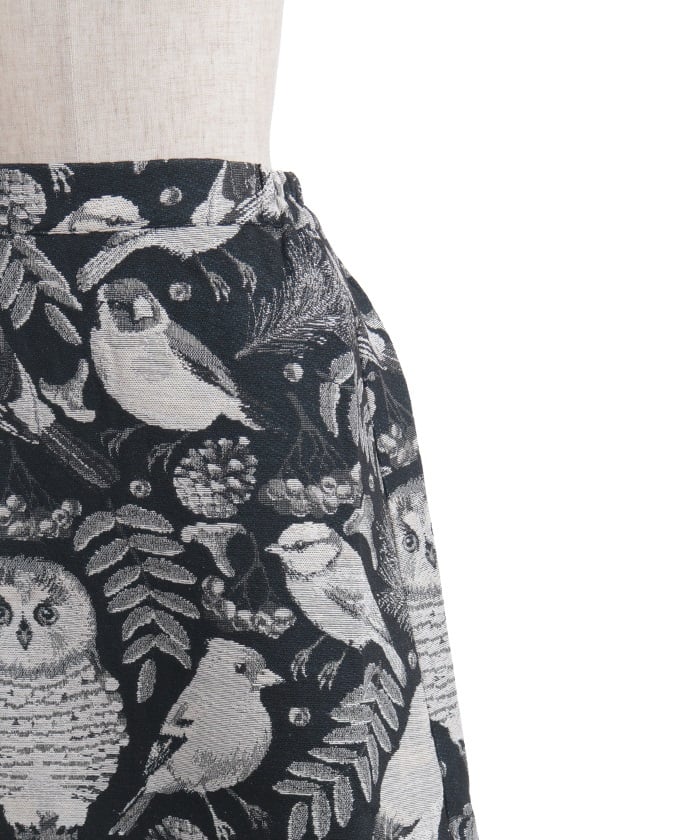 Wild Birds Pattern Gobelin Skirt