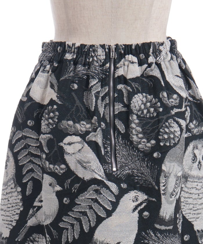 Wild Birds Pattern Gobelin Skirt
