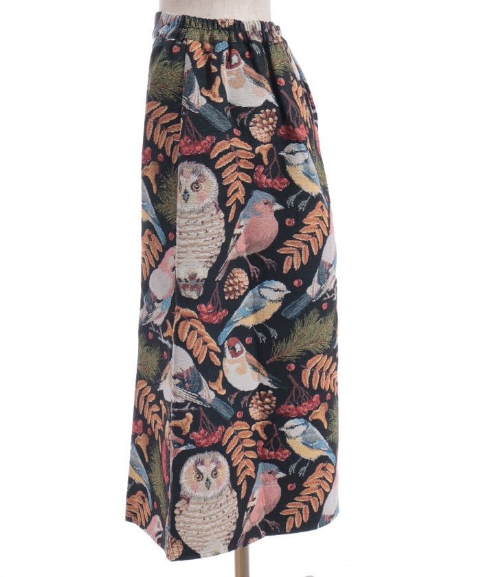 Wild Birds Pattern Gobelin Skirt